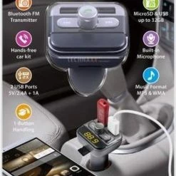 Beste Verkoop ❤️ Technaxx FMT-900 FM Transmitter 12-24V En Bluetooth Handsfree Carkit Met 2 X USB ???? -Brodit store 462x840 1