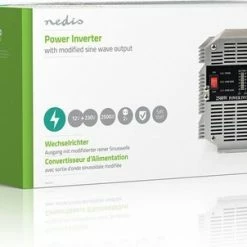 Goedkoopste ???? Nedis Inverter Gemodificeerde Sinusgolf | Ingangsvoltage: 12 VDC | Apparaat Stroomoutput: 2 | 230 V ~ 50 Hz | 2500 W | Piekvermogen: 5000 W | Type Stopcontact: F (CEE 7/3) | Screw Terminal ???? -Brodit store 550x302 1