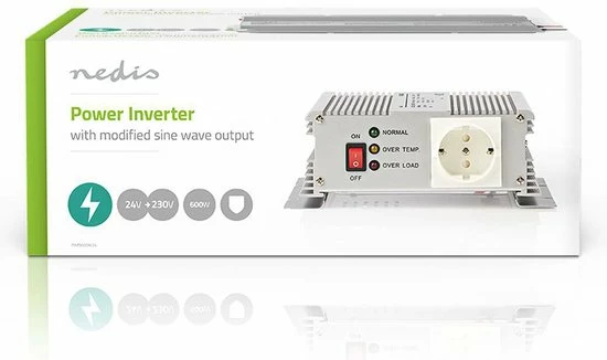 Korting ???? Nedis Inverter Gemodificeerde Sinusgolf | Ingangsvoltage: 24 VDC | Apparaat Stroomoutput: 1 | 230 V ~ 50 Hz | 600 W | Piekvermogen: 1500 W | Type Stopcontact: F (CEE 7/3) | Accuklemmen ???? 7 Korting ???? Nedis Inverter Gemodificeerde Sinusgolf | Ingangsvoltage: 24 VDC | Apparaat Stroomoutput: 1 | 230 V ~ 50 Hz | 600 W | Piekvermogen: 1500 W | Type Stopcontact: F (CEE 7/3) | Accuklemmen ???? - Afbeelding 7