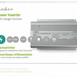 Uitgang ???? Nedis Inverter Gemodificeerde Sinusgolf | Ingangsvoltage: 24 VDC | Apparaat Stroomoutput: 2 | 230 V ~ 50 Hz | 1000 W | Piekvermogen: 2400 W | Type Stopcontact: F (CEE 7/3) | Accuklemmen ???? -Brodit store 550x389 6