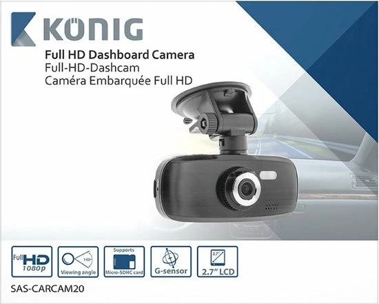 Promo ???? Konig K?nig SAS-CARCAM20 Full HD Dashcam Met Zuignap Zwart ???? 7 Promo ???? Konig K?nig SAS-CARCAM20 Full HD Dashcam Met Zuignap Zwart ???? - Afbeelding 7
