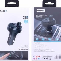 Flash-uitverkoop ???? EISENZ Wireless Car Kit - FM Transmitter (TF Card/U-Flash) ❤️