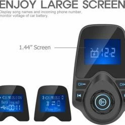 Gloednieuw ???? Opline Bluetooth FM Transmitter Voor In De Auto – Handsfree Bellen Carkit Met AUX / SD Kaart / USB - Ingangen - Bluetooth Handsfree Carkits / Adapter / Auto Bluetooth / LCD Display - FM Transmitter ???? -Brodit store 550x486