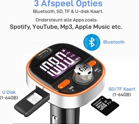 Coupon ???? Athletix® Bluetooth FM Transmitter - Carkit - Auto Lader- Handsfree Bellen - MP3 - USB / SD Kaart - Snel Lader - 3 USB Poorten - Spotify / YouTube ❤️ 4 Coupon ???? Athletix® Bluetooth FM Transmitter - Carkit - Auto Lader- Handsfree Bellen - MP3 - USB / SD Kaart - Snel Lader - 3 USB Poorten - Spotify / YouTube ❤️ - Afbeelding 4