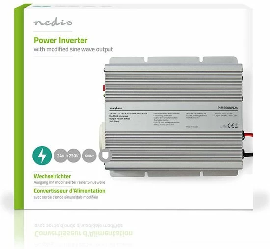 Korting ???? Nedis Inverter Gemodificeerde Sinusgolf | Ingangsvoltage: 24 VDC | Apparaat Stroomoutput: 1 | 230 V ~ 50 Hz | 600 W | Piekvermogen: 1500 W | Type Stopcontact: F (CEE 7/3) | Accuklemmen ???? 12 Korting ???? Nedis Inverter Gemodificeerde Sinusgolf | Ingangsvoltage: 24 VDC | Apparaat Stroomoutput: 1 | 230 V ~ 50 Hz | 600 W | Piekvermogen: 1500 W | Type Stopcontact: F (CEE 7/3) | Accuklemmen ???? - Afbeelding 12