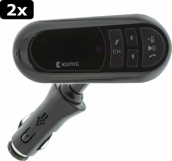 Coupon ✨ Konig 2x K?nig CSBTFMTRANS100 Auto Audio Transmitter Bluetooth + Microfoon Zwart ???? 2 Coupon ✨ Konig 2x K?nig CSBTFMTRANS100 Auto Audio Transmitter Bluetooth + Microfoon Zwart ???? - Afbeelding 2