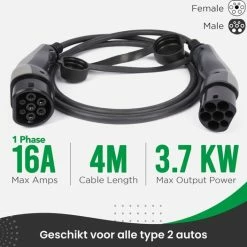 Begroting ✨ Ratio Laadkabel - 1 Fase 16 Amp?re - 4 Meter Type 2 ????