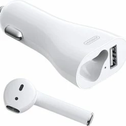 Flash-uitverkoop ???? Joyroom Autolader | USB - Adapter Met Bluetooth Draadloos Oordopje | Siri Ondersteuning BT Ear Bud ????