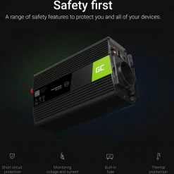 Goedkoop ???? GREEN CELL 600W (300W Continu) DC 24V Naar AC 230V Met USB Stroom Inverter Converter - Pure/Full Sine Wave ⭐ -Brodit store 550x547 5