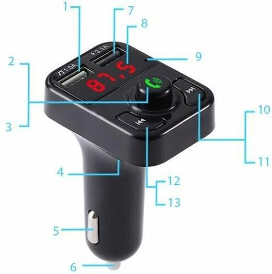 Kopen ???? GSMSCHERM Kapot ? Bluetooth B3 Draadloze FM-zender - Zwart ❤️ 6 Kopen ???? GSMSCHERM Kapot ? Bluetooth B3 Draadloze FM-zender - Zwart ❤️ - Afbeelding 6