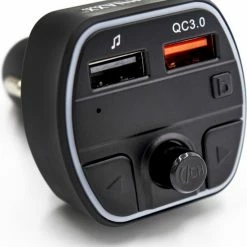 Groothandel ???? Technaxx FMT1600BT Bluetooth FM Transmitter - Met Spraakassistent - USB-C PD 20W - Zwart/RGB ???? -Brodit store 550x588