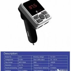 Korting ✔️ Zia Khel Luxe Bass Transmeter Bluetooth Carkit LB-T11 FM Auto MP3 Speler Met Afstandsbediening ⭐