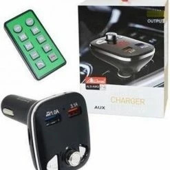 Korting ???? Baseus - T-typed - S-09 - Carkit - Fm Transmitter - Wireless MP3 Car Charger ????