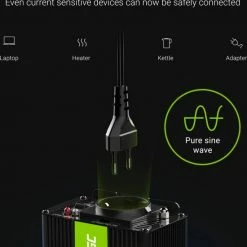 Goedkoop ???? GREEN CELL 600W (300W Continu) DC 24V Naar AC 230V Met USB Stroom Inverter Converter - Pure/Full Sine Wave ⭐ -Brodit store 550x659