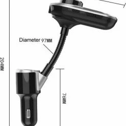 Beste Verkoop ???? DrPhone BC11 – 4in1 Multifunctionele Autolader – Bluetooth – Handsfree Bellen - FM Transmitter – SD Kaart – USB – AUX – Zwart ???? -Brodit store 550x660 1