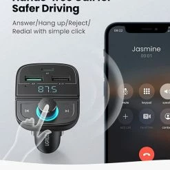 Top 10 ✨ UGREEN Bluetooth FM Transmitter Met USB-A / USB-C Autolader Zwart ???? -Brodit store 550x666 1
