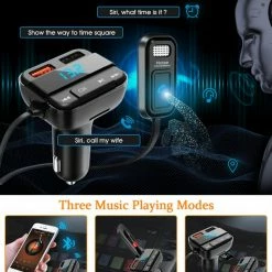 Beste deal ⌛ Merkloos ELEGIANT BTS-004 Bluetooth FM Transmitter - Autolader - Bluetooth Carkit - Bluetooth 5.0 En USB QC 3.0 -zwart ???? -Brodit store 550x668