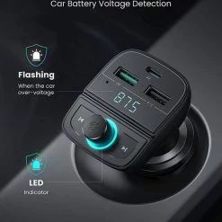 Top 10 ✨ UGREEN Bluetooth FM Transmitter Met USB-A / USB-C Autolader Zwart ???? -Brodit store 550x687 1