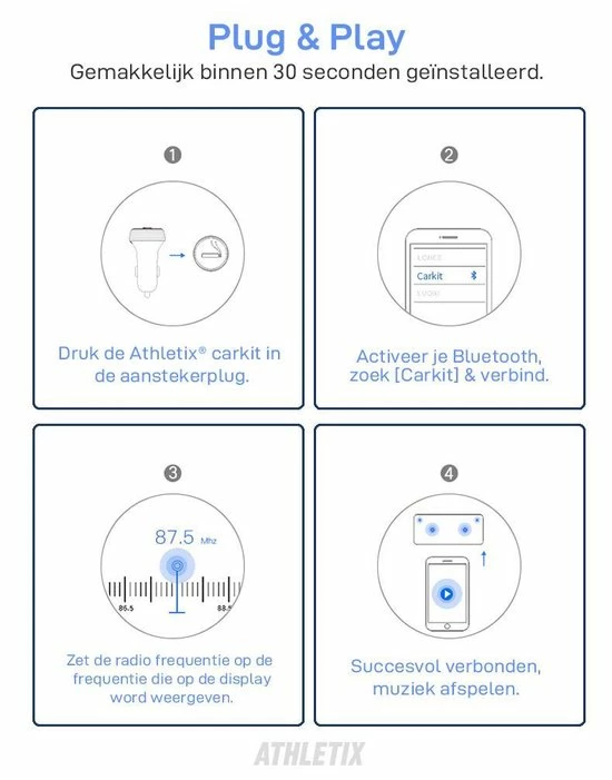 Coupon ???? Athletix® Bluetooth FM Transmitter - Carkit - Auto Lader- Handsfree Bellen - MP3 - USB / SD Kaart - Snel Lader - 3 USB Poorten - Spotify / YouTube ❤️ 3 Coupon ???? Athletix® Bluetooth FM Transmitter - Carkit - Auto Lader- Handsfree Bellen - MP3 - USB / SD Kaart - Snel Lader - 3 USB Poorten - Spotify / YouTube ❤️ - Afbeelding 3