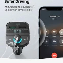 Top 10 ✨ UGREEN Bluetooth FM Transmitter Met USB-A / USB-C Autolader Zwart ???? -Brodit store 550x714