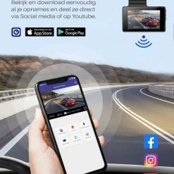 Kopen ⭐ AZDome M63 Pro Dashcam - Ultra 4K Resolutie - Wifi - GPS - Parkeerstand - 64gb Micro SD - 3.0 Inch IPS LCD - Dashcam Voor Auto Met Optionele Achter Camera ???? -Brodit store 550x715