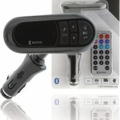 Goedkoop ⭐ Konig K?nig CSBTFMTRANS100 Auto Audio Transmitter Bluetooth + Microfoon Zwart ????