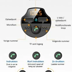 Groothandel ???? TibaGoods Auto FM Transmitter - Bluetooth - Handsfree Bellen - USB - Carkit - Audio Receiver - Oplaadfunctie - Auto Accessoires ???? -Brodit store 550x773